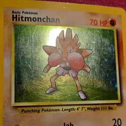 Pokemon 1999 WOTC Base Set: Hitmonchan 7/102 Holo Foil Rare - MP - Image 2