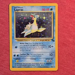 Pokemon Fossil: Lapras 10/62 Holo Rare - MP - Image 1