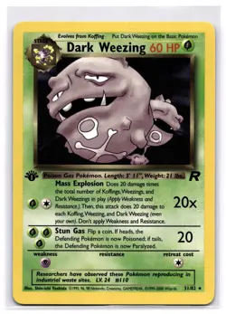 DARK WEEZING 31/82 RARE TEAM ROCKET POKEMON 1ST EDITION NEAR MINT - Image 1