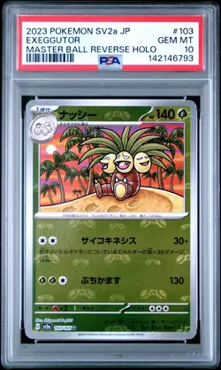 2023 POKEMON JAPANESE SV2A-POKEMON 151 MASTER BALL REVERSE HOLO EXEGGUTOR PSA 10 - Image 1