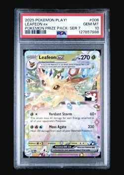 2025 POKEMON PLAY! POKEMON PRIZE PACK: SER 7 #006 LEAFEON EX SERIES 7 131 PSA 10 - Image 1