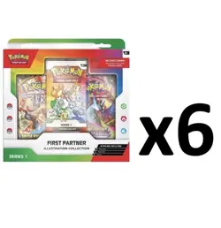 Pokemon TCG First Partner Illustration Series 1 CASE (6 BOXES) IN HAND US SELLER - Image 1