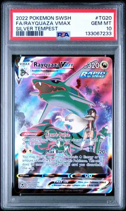 2022 Pokemon Rayquaza VMAX #TG20 Sword & Shield Silver Tempest Gem Mint PSA 10 - Image 1