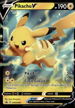 Pikachu V Promo SWSH: Sword & Shield Promo Cards SWSH063 Near Mint Pokemon TCG - Image 1