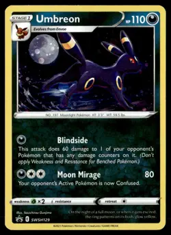 Umbreon Promo SWSH: Sword & Shield Promo Cards SWSH129 NM Pokemon TCG - Image 1