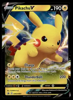 Pikachu V - Promo Holo SWSH: Sword & Shield Promo Cards SWSH061 NM Pokemon TCG - Image 1