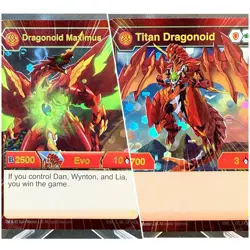 Bakugan Dragonoid Maximus Titan Dragonoid Set of 2 Hex Foil Cards - Image 1
