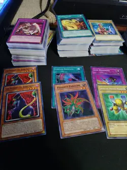 Yu-Gi-Oh 300 Trading Cards Plus Storage Tin Lot - Image 1