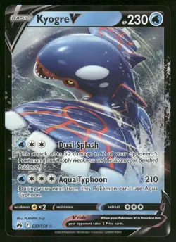 Pokemon Cards Kyogre V 037/159 Crown Zenith Holo Rare V NM - Image 1