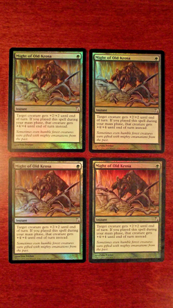 4x FOIL Might of Old Krosa - LP / MP, Time Spiral, English, MTG Magic - Image 1
