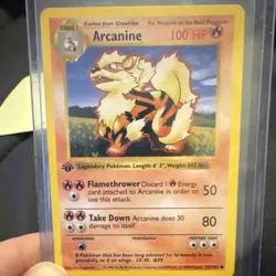 Pokemon Arcanine 100 HP Base Set Shadowless 1st Edition Uncommon 23/102 Regular - Image 1