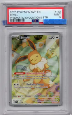 PSA 9 Eevee 173 Pokemon Svp En SV Black Star Promo 2025 Prismatic Evolutions Etb - Image 1