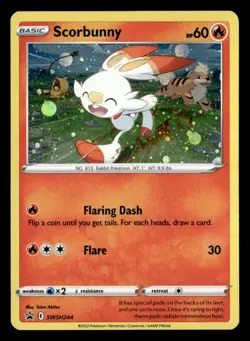 Scorbunny - (Cosmos Holo) SWSH: Sword & Shield Promo SWSH244 NM Pokemon TCG - Image 1