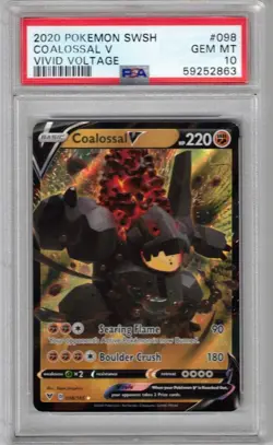 2020 POKEMON SWSH #098 COALOSSAL V VIVID VOLTAGE PSA 10 - Image 1