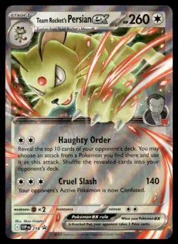 Team Rocket's Persian ex - Promo Holo SV10: Destined Rivals 218 NM Pokemon TCG - Image 1