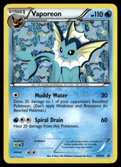 Vaporeon - Promo Holo Black and White Promos BW89 NM Pokemon TCG - Image 1