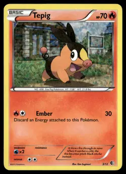 Tepig - 3/12 Promo Holo McDonald's Promos 2011 003/012 NM Pokemon TCG - Image 1
