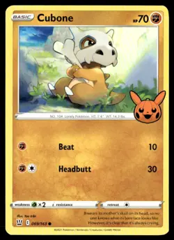 Cubone Promo Trick or Trade BOOster 069/163 NM Pokemon TCG - Image 1