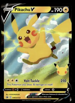 Pikachu V - Promo Holo SWSH: Sword & Shield Promo Cards SWSH143 NM Pokemon TCG - Image 1