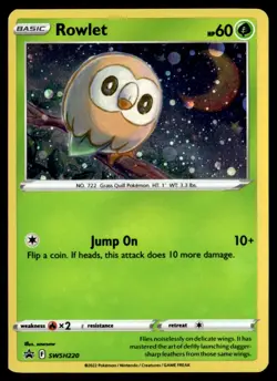 Rowlet - (Cosmos Holo) Promo SWSH220 NM Pokemon TCG - Image 1