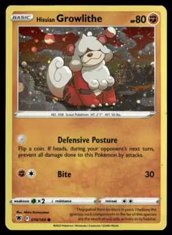 Hisuian Growlithe - (Cosmos Holo) Promo Deck Exclusives 070/189 NM Pokemon TCG - Image 1