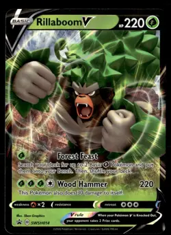 Rillaboom V Promo SWSH: Sword & Shield Promo Cards SWSH014 NM Pokemon TCG - Image 1