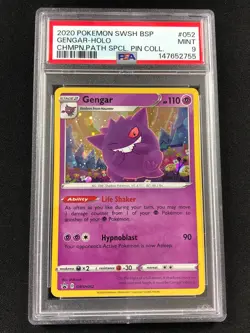 Pokemon 2020 Gengar Black Star Holo SWSH052 PSA 9 - Image 1