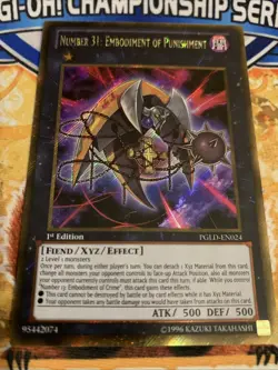 Yugioh Number 31: Embodiment of Punishment - PGLD-EN024 1st Edition NM - Image 1