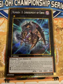 Yugioh Number 13: Embodiment of Crime PGLD-EN023 1st Edition NM - Image 1