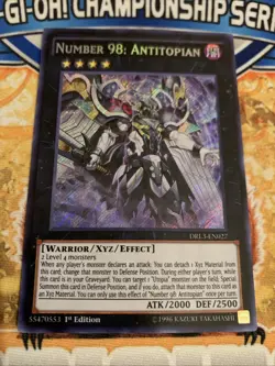 Yugioh Number 98: Antitopian DRL3-EN027 1st Edition NM - Image 1