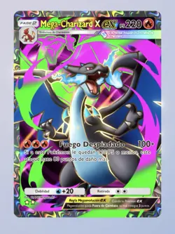 Mega-Charizard X EX Full Art Holo Pokemon Card 220 HP Spanish Dragon - Image 1
