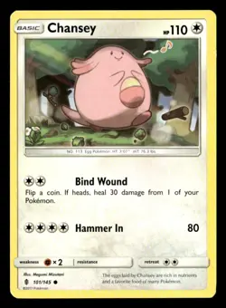 Chansey Common Normal SM - Guardians Rising 101/145 MP Pokemon TCG - Image 1