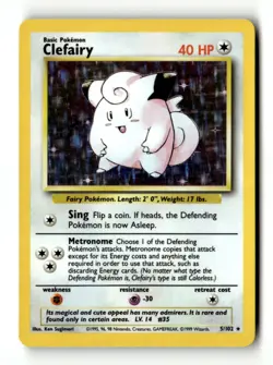 Clefairy Holo Rare Holo Base Set 005/102 LP Pokemon TCG - Image 1
