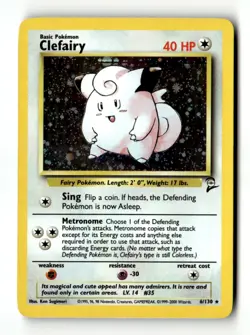 Clefairy Holo Rare Holo Base Set 2 006/130 LP Pokemon TCG - Image 1