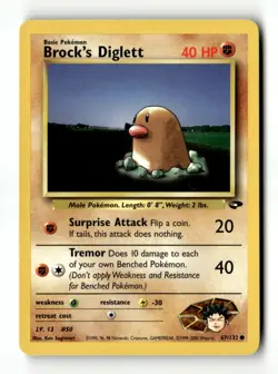 Brock's Diglett Common Unlimited Gym Challenge 067/132 LP Pokemon TCG - Image 1