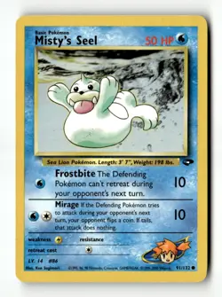 Misty's Seel Common Unlimited Gym Challenge 091/132 LP Pokemon TCG - Image 1