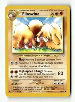 Piloswine Uncommon Unlimited Neo Revelation 36/64 LP Pokemon TCG - Image 1