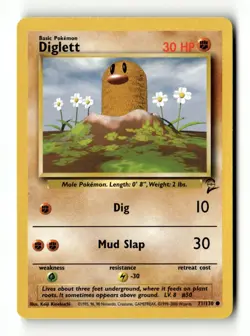 Diglett Common Normal Base Set 2 071/130 LP Pokemon TCG - Image 1