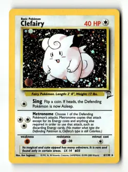 Clefairy Holo Rare Base Set 2 006/130 LP Pokemon TCG - Image 1