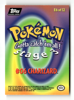 1999 Topps Pokemon TV Animation Charizard Holo E6 of 12 Black Label - Image 2