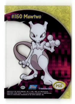 2000 Topps Pokemon TV Animation Mewtwo #150 PC5 Clear Card Blue Label - Image 2