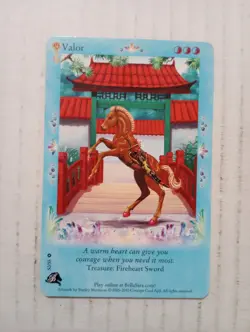 Bella Sara Treasures Valor 50/55 Fireheart Sword Horse Trading Card 2010 - Image 1