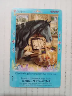 Bella Sara Treasures Pepper 37/55 Heirloom Recipe Book Horse Trading Card 2009 - Image 1