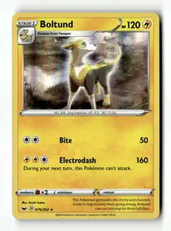 Boltund (076) Holo Rare SWSH01: Sword & Shield Base Set 076/202 NM Pokemon TCG - Image 1