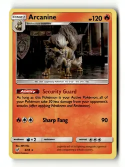 Arcanine Rare Holo Detective Pikachu 6/18 NM Pokemon TCG - Image 1