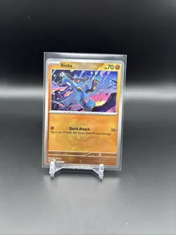 Pokemon TCG Prismatic Evolutions Riolu Card 050/131 Master Ball Reverse Holo - Image 1