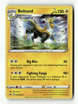 Boltund (075) Holo Rare SWSH01: Sword & Shield Base Set 075/202 NM Pokemon TCG - Image 1