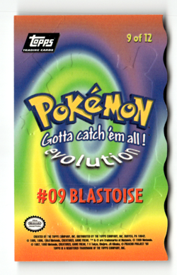 1999 Topps Pokemon The First Movie #9 Blastoise Die Cut 9 of 12 - Image 2