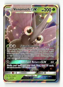 Venomoth GX Ultra Rare Holo SM - Unbroken Bonds 12/214 NM Pokemon TCG - Image 1