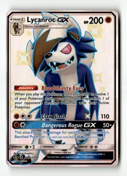 Lycanroc GX (SV66) Holo Rare Hidden Fates: Shiny Vault SV66/SV94 NM Pokemon TCG - Image 1